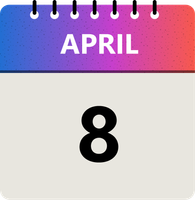 Calendar showing April 8
