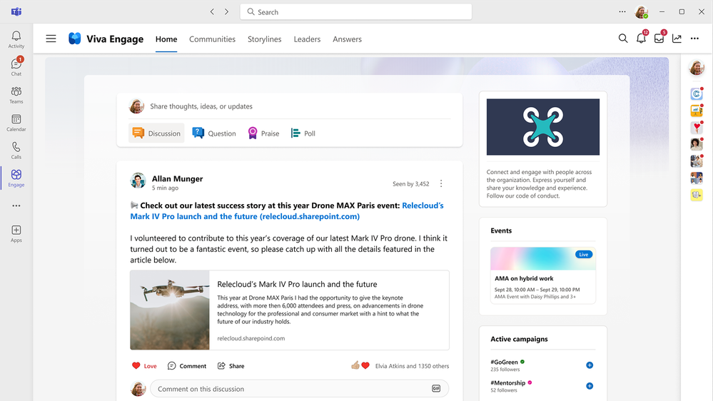 You can share content to Viva Engage directly from SharePoint.